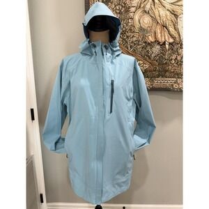 Ascend Jacket Mens XL Blue Bone-Dry Waterproof Hooded Hiking Windbreaker